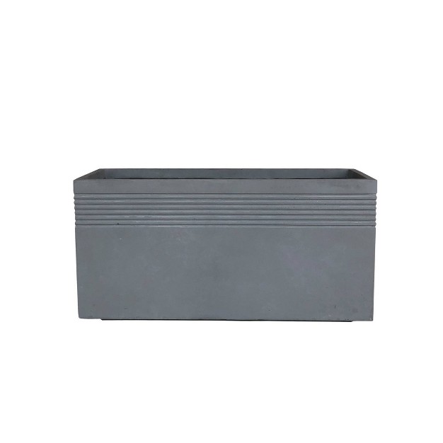 Wide Kante Lightweight Modern Rectangular Concrete Outdoor Planter Box Slate Gray