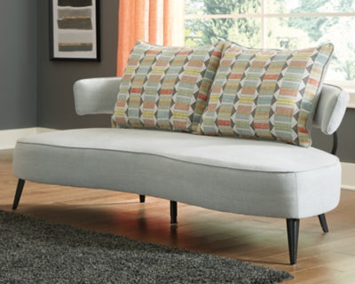 Signature Design by Ashley Hollyann Mid-Century Modern Sofa with Pillows, Gray