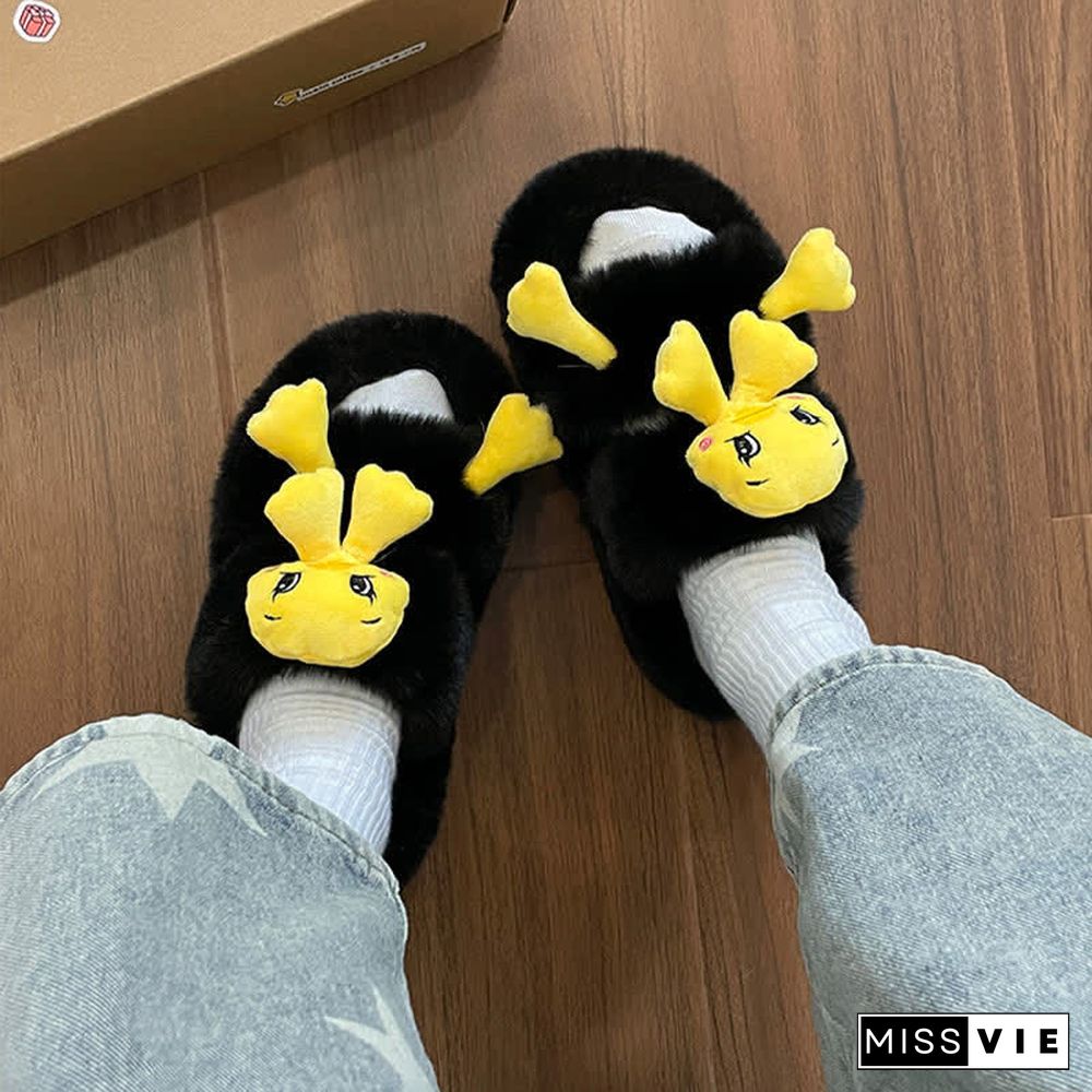 Funny Cartoon Plush Casual Slippers