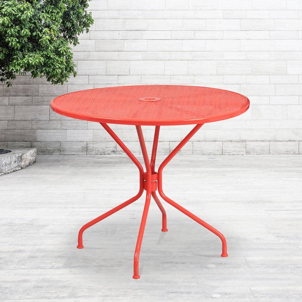 Carnegy Avenue Coral Round Metal Outdoor Bistro Table