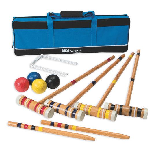 S S Worldwide Recreational 4 Player Croquet Set