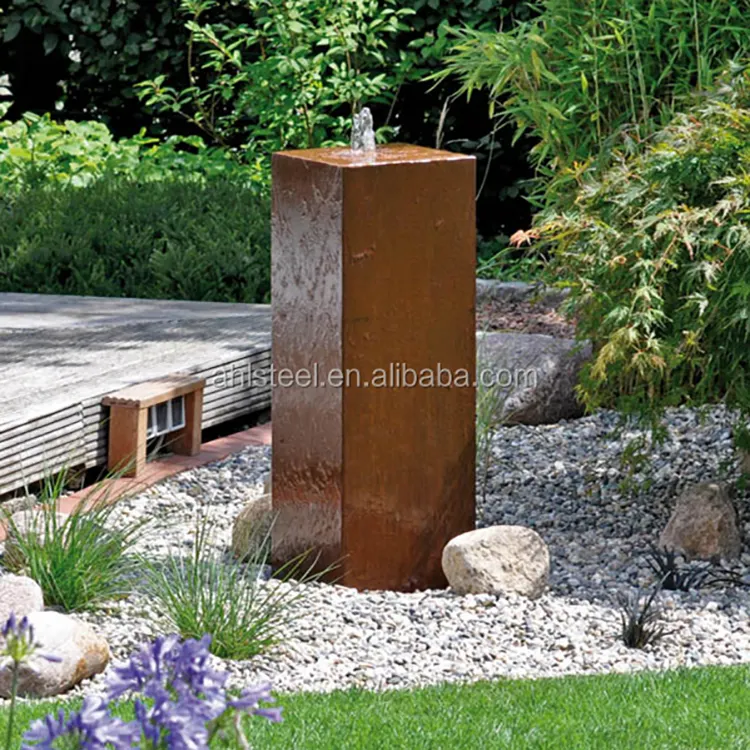 Outdoor Garden Backyard Decoration Corten Steel Water Fountain Wall Waterfall