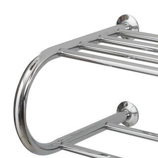 OIA Wall Mounted Bath Shelf with 26 in. Towel Bar in Chrome NH-1750W