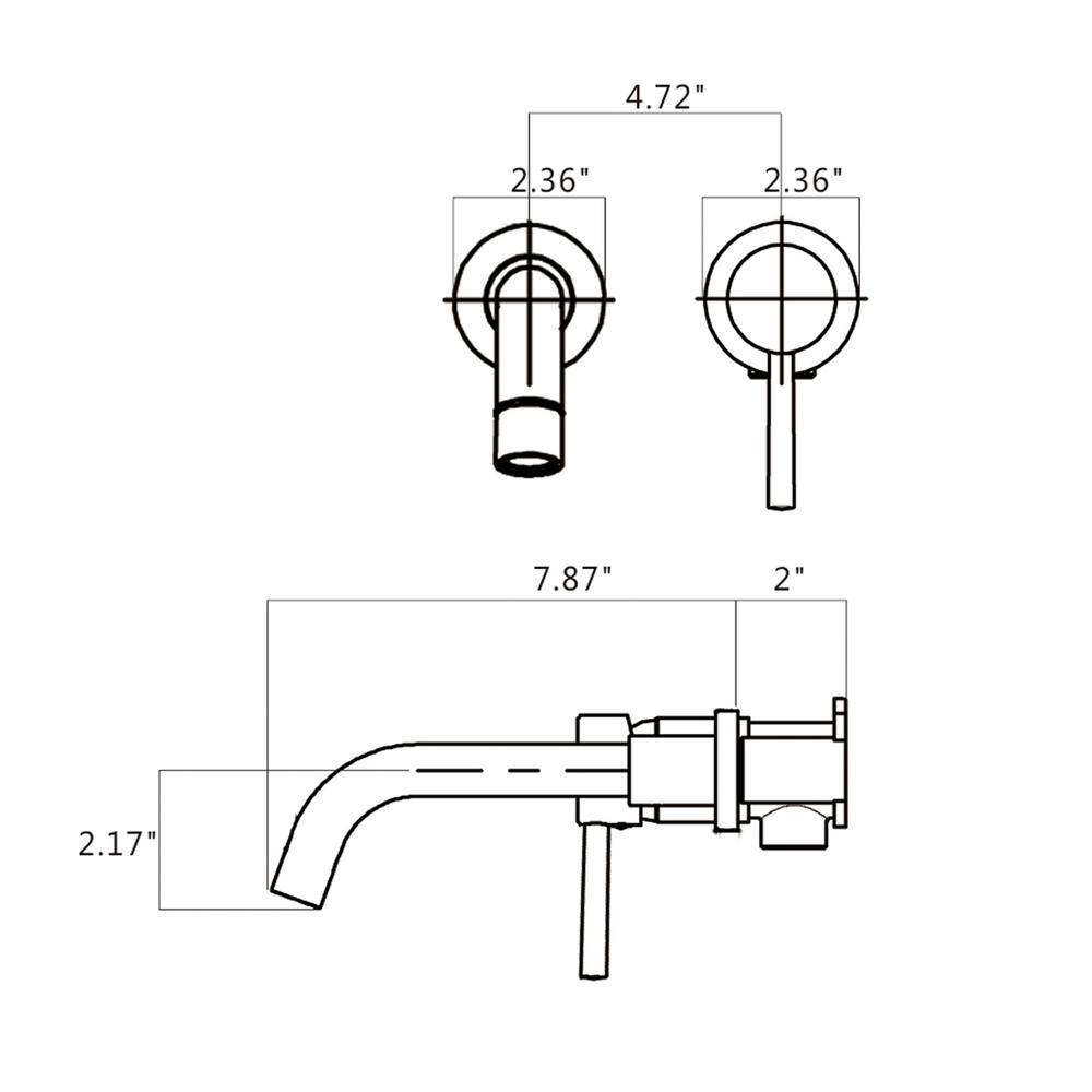 Magic Home Single Handle Wall Mounted Bathroom Faucet with Drain in Matte Black MS-B1904-MB-Dra