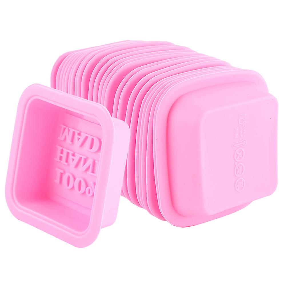 25pcs Diy Handmade Silicone Soap Mold Multifunction Candle Molds Cake Making Baking Mouldpink