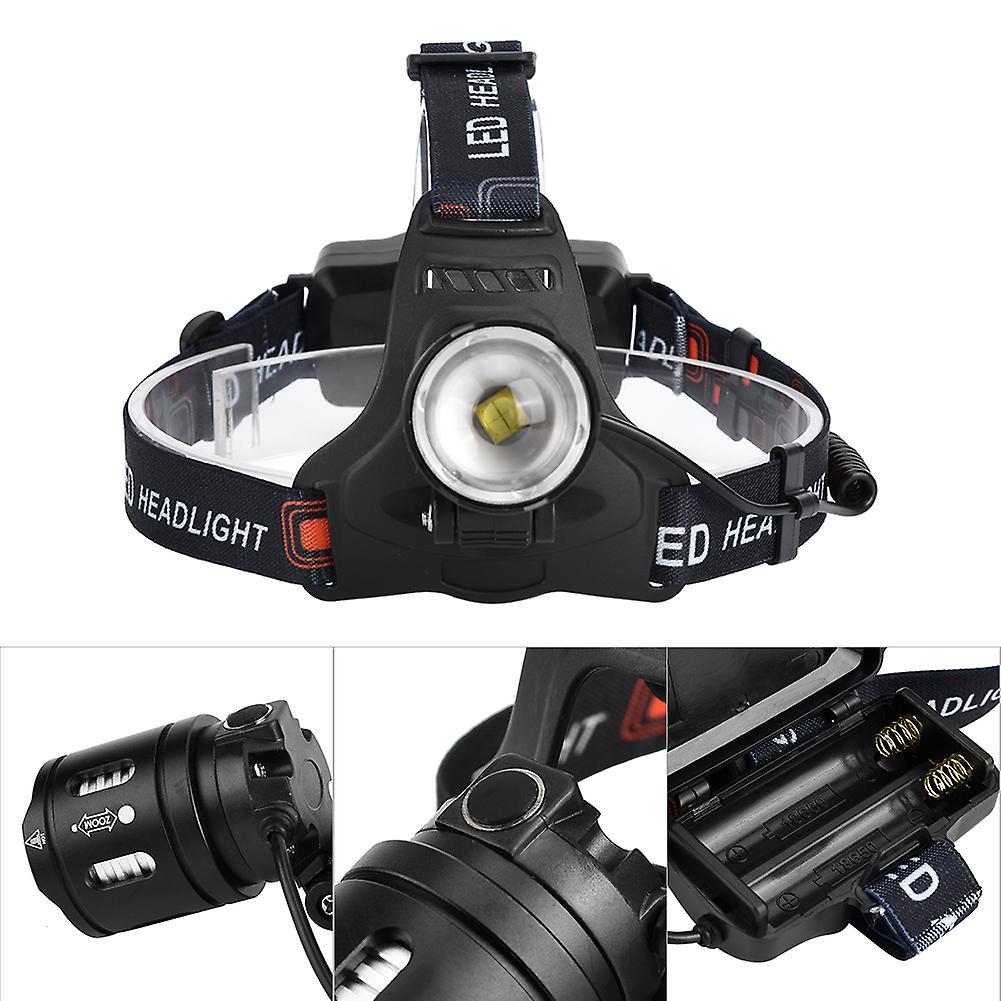 P50 Led Headlight Headlamp Waterproof Fashlight 3500lm 3 Lighting Modes Usb Chargingblack