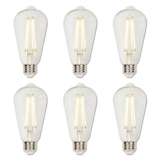 Westinghouse Lighting 60-Watt Equivalent ST20 Dimmable Clear E26 Edison Filament LED Light Bulb 3000K (6-Pack) 5262020