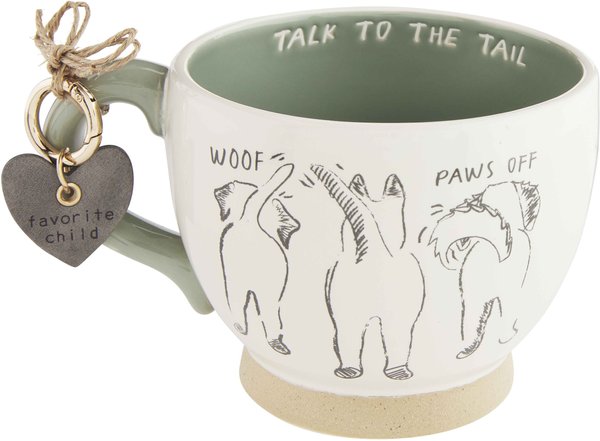 Mud Pie  Talk To The Tail Dog Mug and Dog Tag Set， Blue