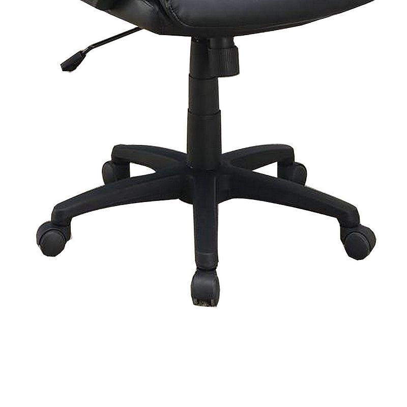 Office Chair with Top Padded Back and Casters， Black