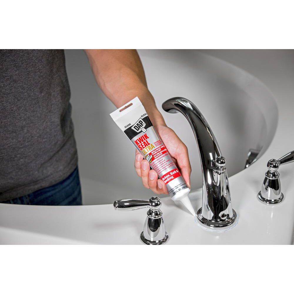 DAP Kwik Seal Ultra 5.5 oz. Clear Advanced Siliconized Kitchen and Bath Caulk 18902