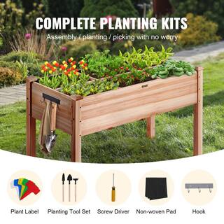 VEVOR 4 ft. x 2 ft. x 2.5 ft. Raised Garden Bed Wooden Planter Box with Legs Elevated Outdoor Planting Boxes GJS1205876CM1TDFMV0