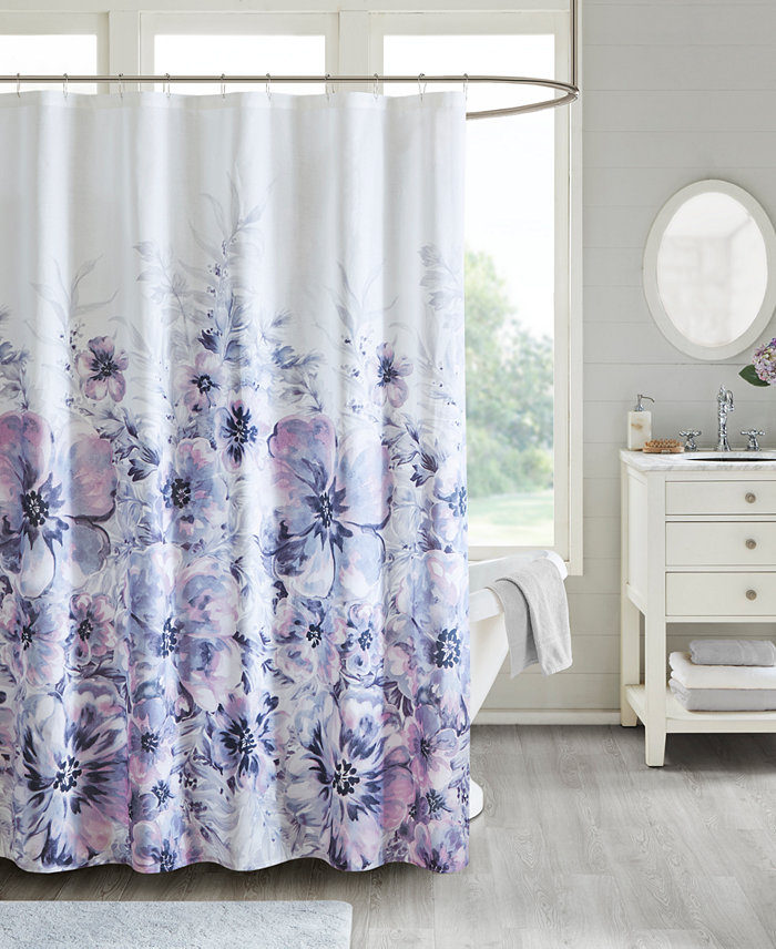 Madison Park Enza Floral Printed Cotton Shower Curtain 72 x  72