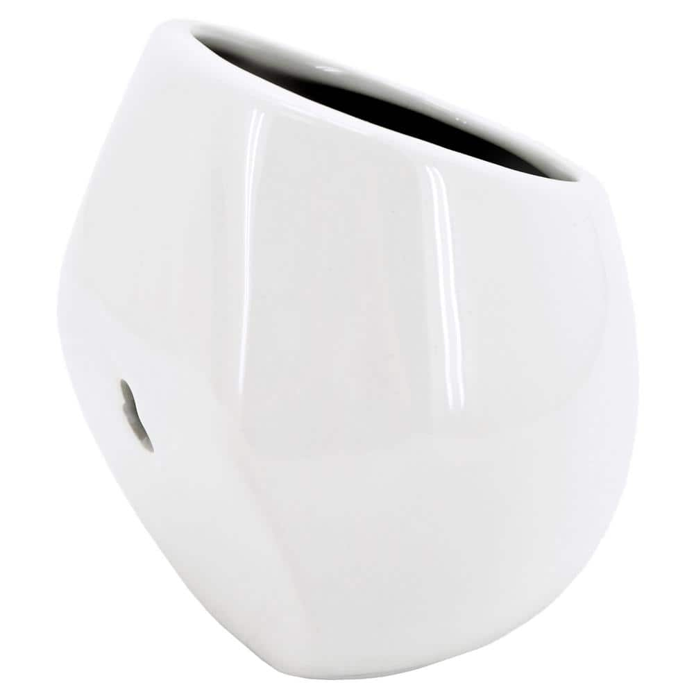 Arcadia Garden Products Round 3-1/2 in. x 4 in. Gloss White Ceramic Wall Planter (3-Piece) WP25