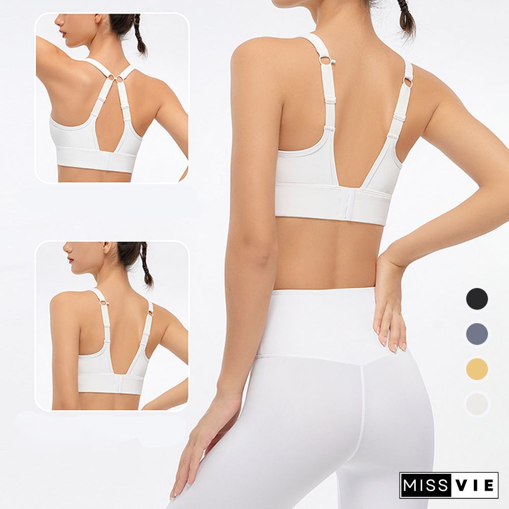 Pure Color Sports Bra Tank Tops