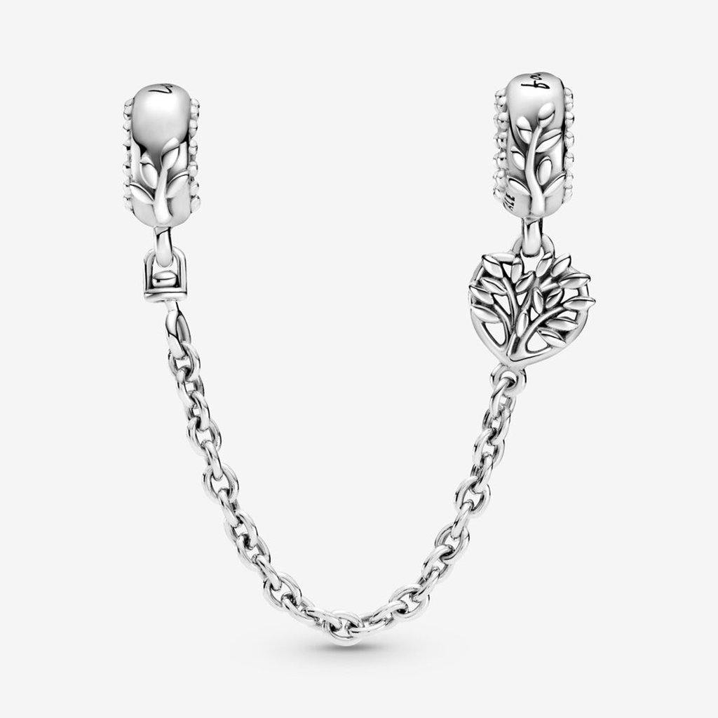 PANDORA  Heart Family Tree Safety Chain Charm