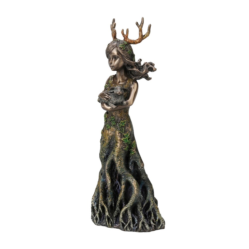 Sacred Grove Lullaby Antler Tree Goddess Resin Statue Nature Spirit   9.5 X 3.5 X 2.75 inches