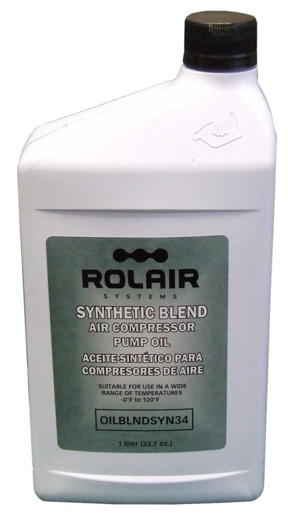 Rolair 34 oz (Bottle) All-Weather Synthetic-Blend Air Compressor Oil OILBLNDSYN34 from Rolair