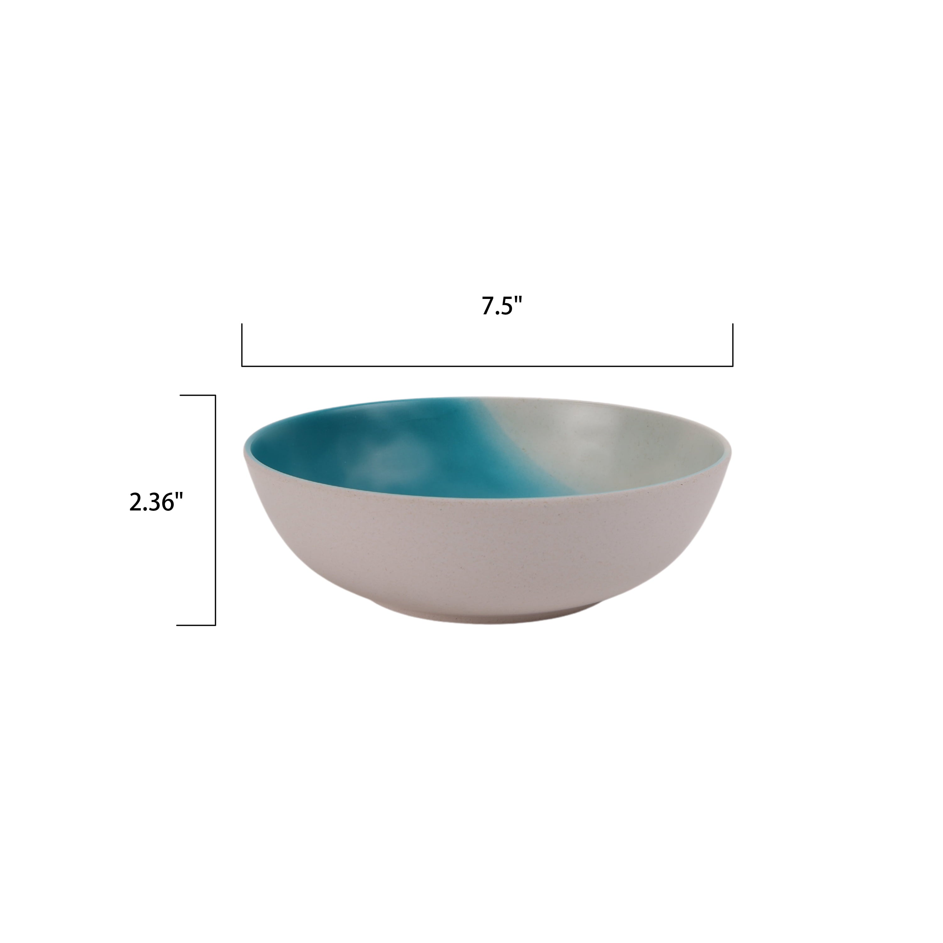 Mainstays Eco-Friendly Bamboo Melamine Round Cereal Bowl， Teal Dip