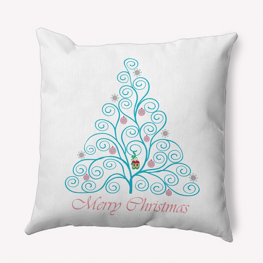 Decorated Filigree Tree Indoor/Outdoor Throw Pillow