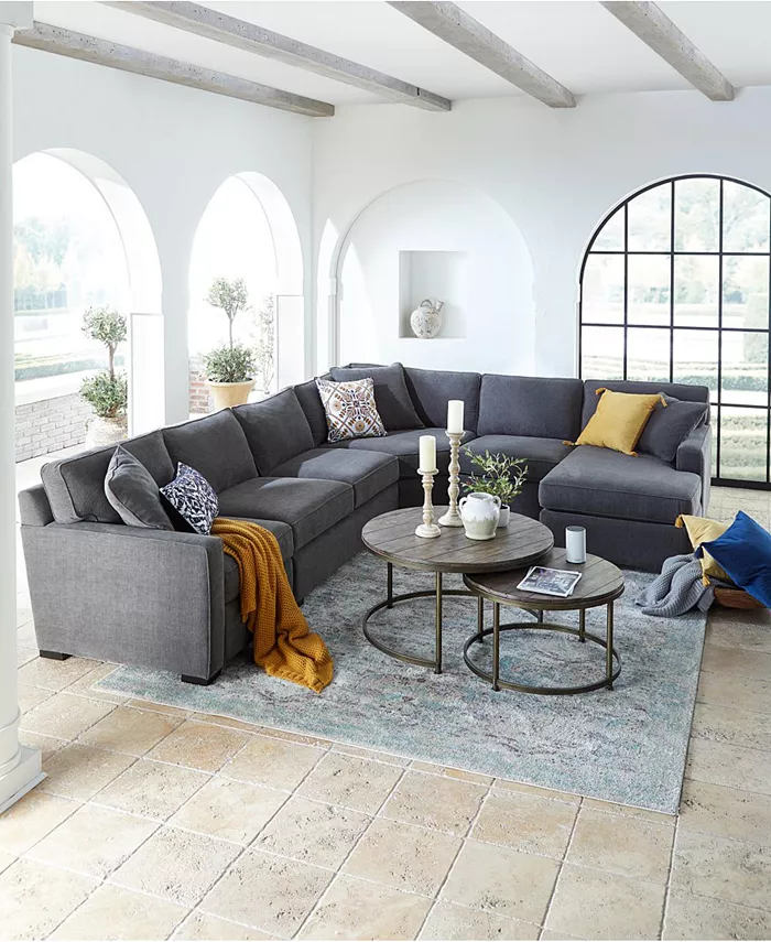 Furniture Radley 3-Piece Fabric Chaise Sectional Sofa