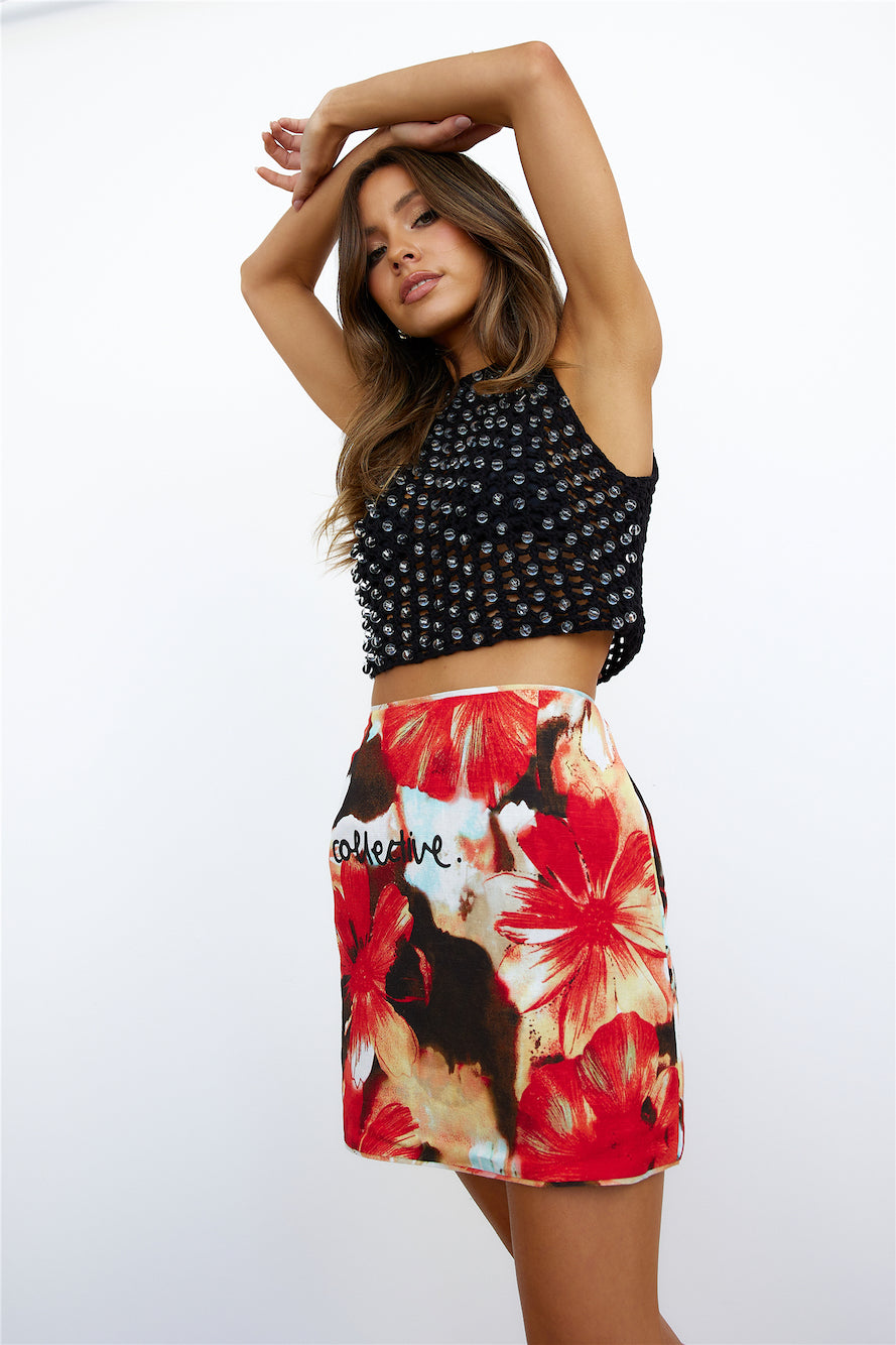 C/MEO ADORE YOU SKIRT MIAMI FLORAL