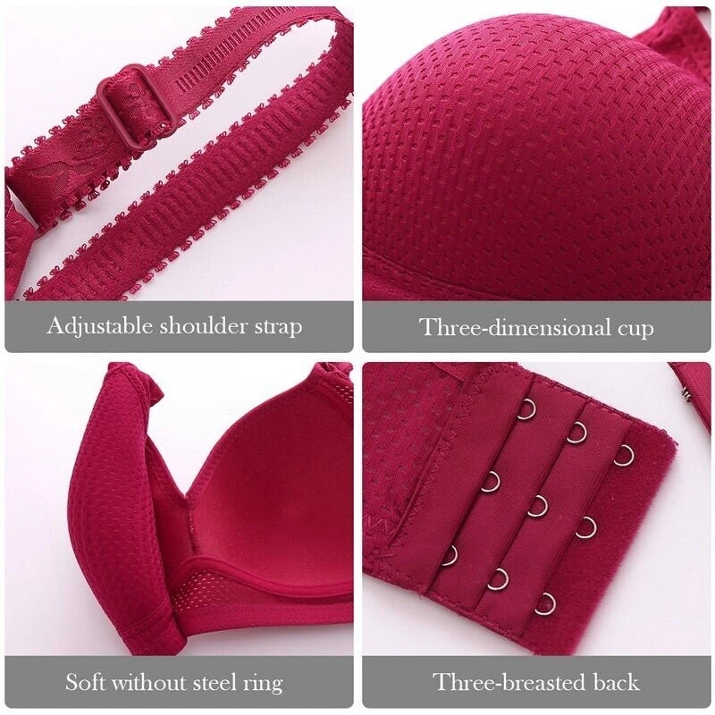 🔥Plus Size Bra Women Underwear Wire Free Comfort  Soft Breathable�