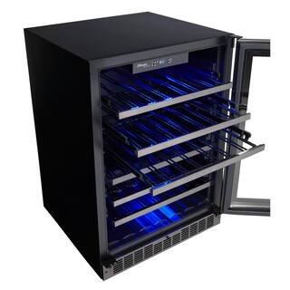 Silhouette 48-Bottle Built-in Wine Cooler in Black Stainless SSWC056D1B-S