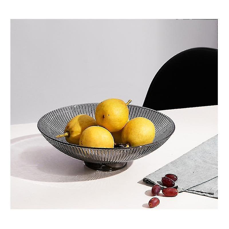 Stripe Transparent Fruit Bowl Dinner Dishes Dessert Plate Salad Bowl Snacks Dish Dining Table Servi