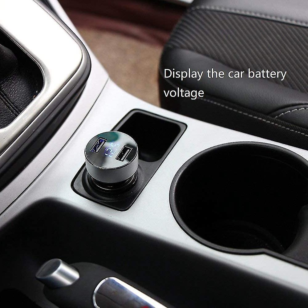 Dual Usb Car Charger， 4.8a Output Car Adapter， Cigarette-lighter Voltage Meter For ，ipad，，lg， Etc