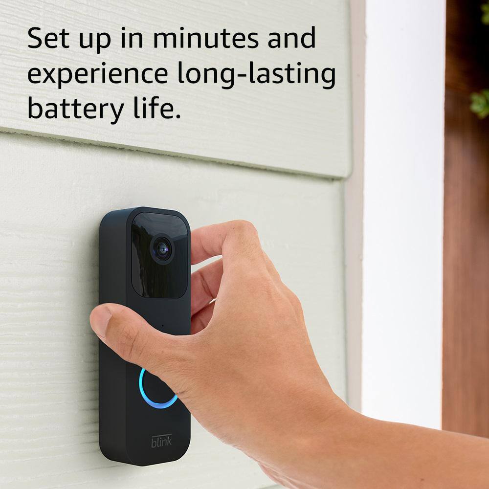 Blink Battery or Wired - Smart Wi-Fi HD Video Doorbell Camera in Black B08SG2MS3V