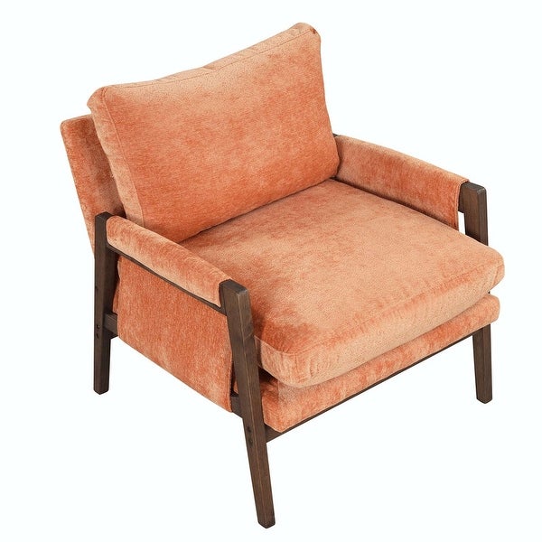 Mid-Century Modern Velvet Accent Chair，