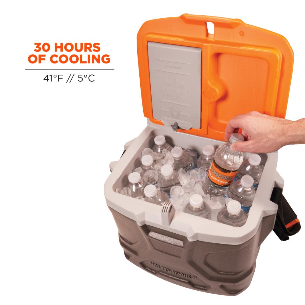 Ergodyne Chill Its 5170 Industrial Hard Sided Cooler 17 Quart Single Orange and Gray