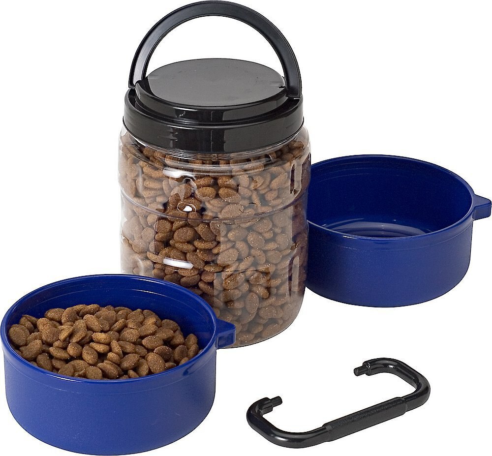 Gamma2 Travel-tainer Complete Dog and Cat Feeding System， Blue