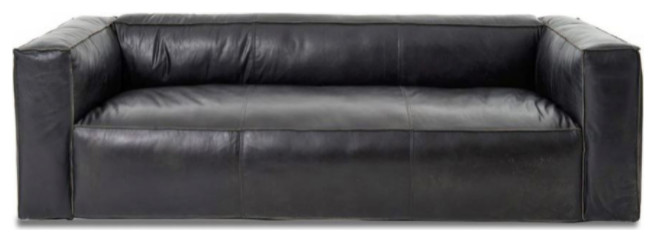 Cooper Leather Sofa  Black   Contemporary   Sofas   by Primitive Collections  Houzz