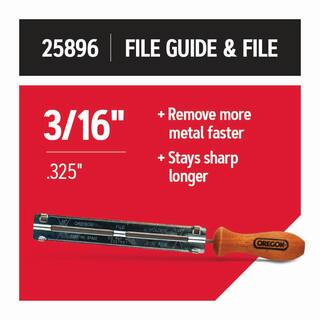 Oregon Chainsaw File Guide Includes 316 in. Round Saw Chain File for sharpening 0.325 in. pitch saw chain 25896 25896-21