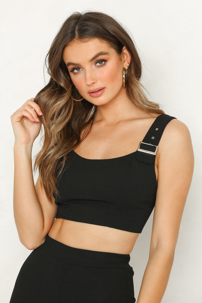 Not Your Sweetheart Crop Top Black