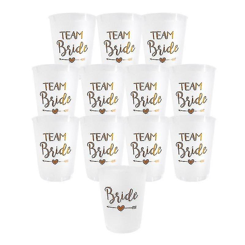 12pcs Team Bride Plastic Cup Hen Party Translucent Cups Set