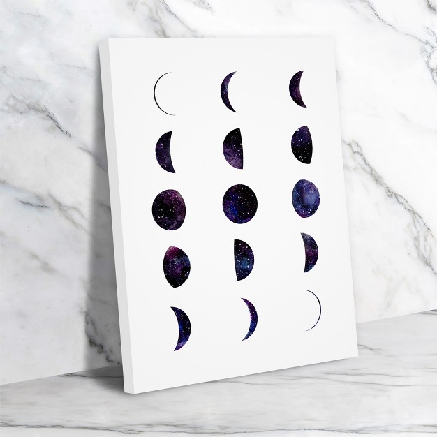 Americanflat Educational Minimalist Moon Phases By Elena David Wrapped Canvas