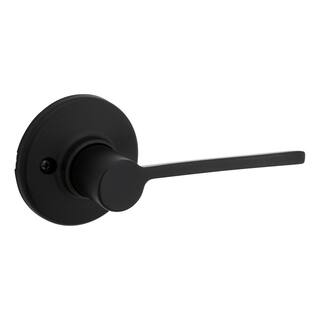 Kwikset Ladera Matte Black Contemporary Round Passage HallCloset Door Lever 200LRLRDT514V1