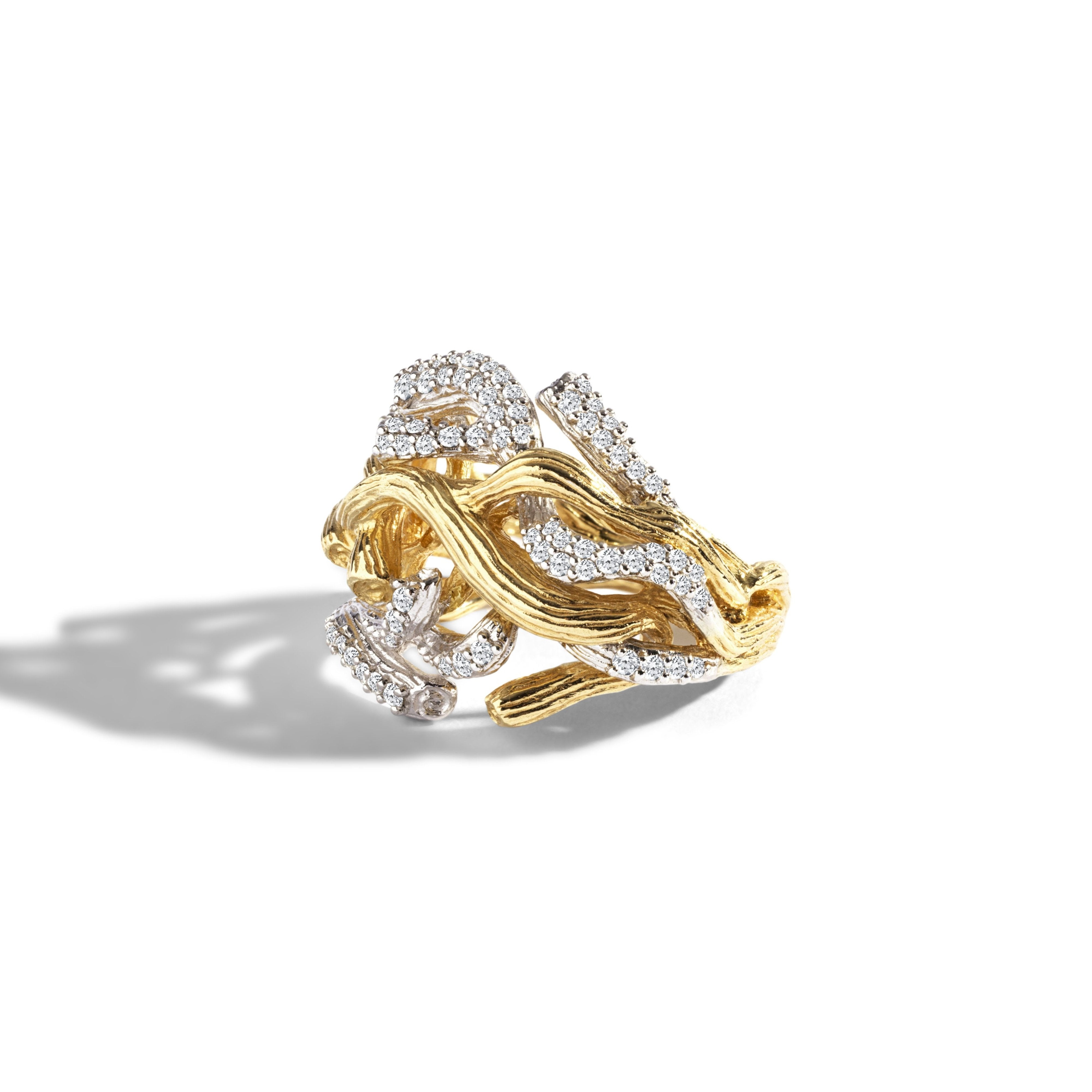 Branch Coral Ring with Diamonds