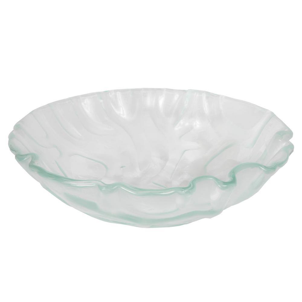 Eden Bath Small Free-Form Wave Glass Vessel Sink in Clear EB_GS42