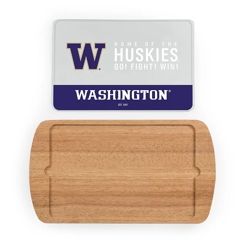 Picnic Time Washington Huskies Glass Top Serving Tray