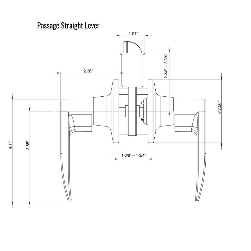 Premier Lock Polished Brass Passage Door Lever Lever Set LEVP01