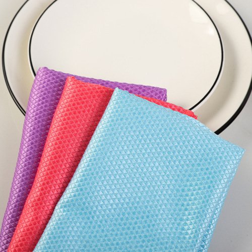 Fish Scale Grid Glass Cleaning Cloth Without Water Mark Kitchen Cleaning