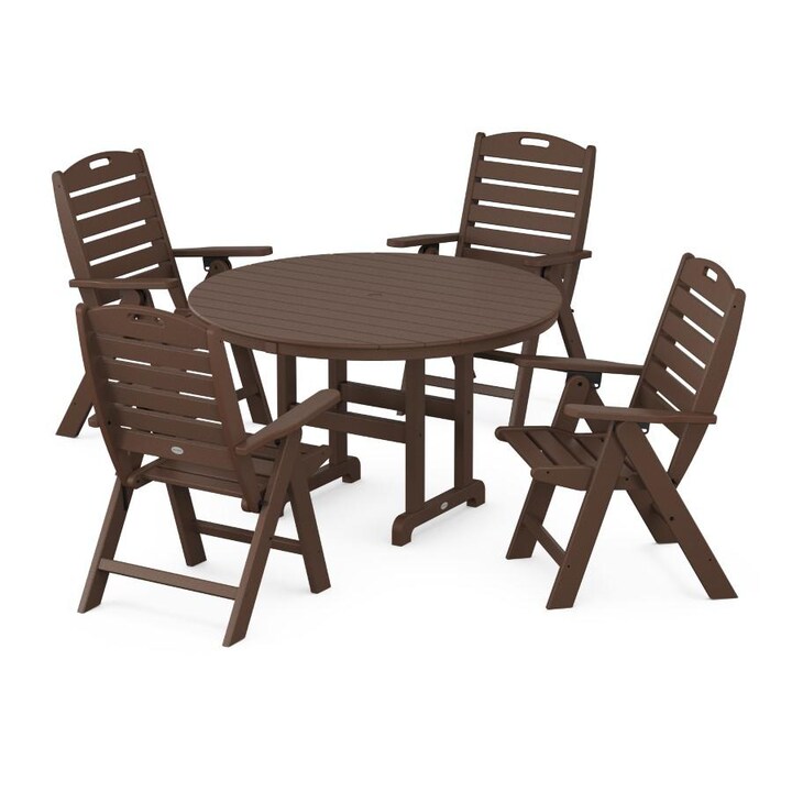 POLYWOOD Nautical 5-Piece Dining Set in Mahogany