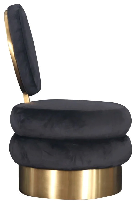 Janice Modern Black Velvet  ampGold Accent Chair   Contemporary   Armchairs And Accent Chairs   by V.S.D Furniture  Houzz