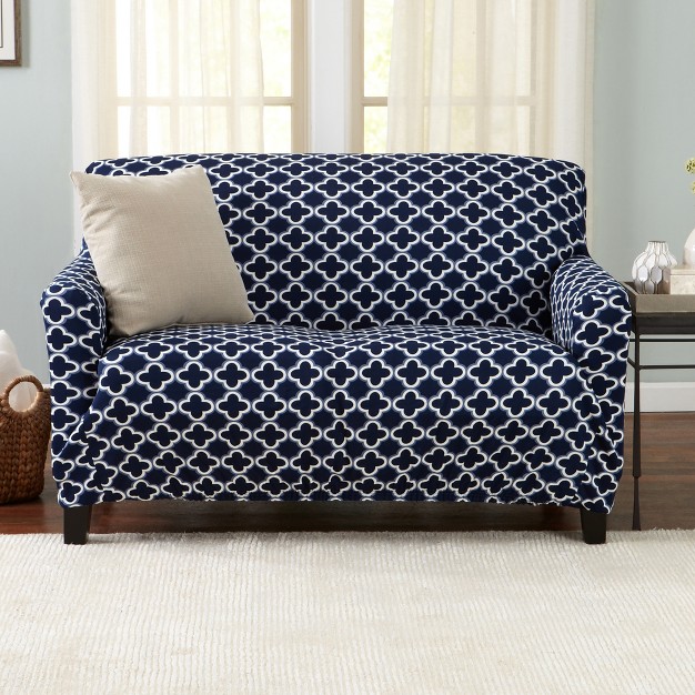 Great Bay Home Stretch Printed Washable Loveseat Slipcover