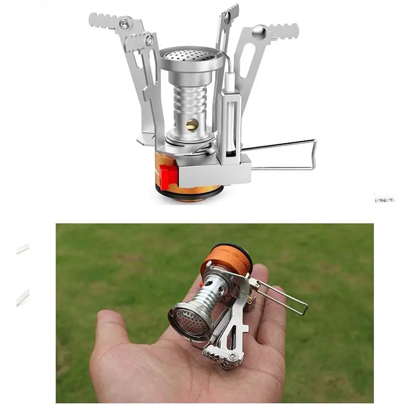 Portable Camping Stoves Backpacking Stove with Piezo Ignition Stable Support Wind Resistance for Outdoor Camping Hiking Cooking