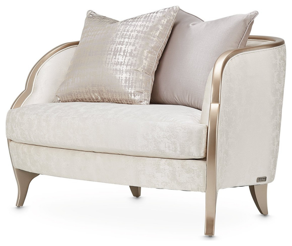 Aico Amini Malibu Crest Chair and Half in Chardonnay   Transitional   Armchairs And Accent Chairs   by AMOC  Houzz