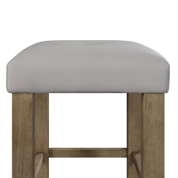 ACME Charnell Counter Height Stool in Gray and Oak (Set of 2)